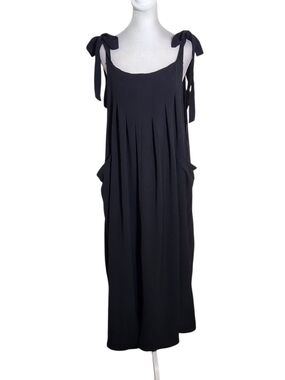 Black Midi Dress with Tie Straps Size 1XL